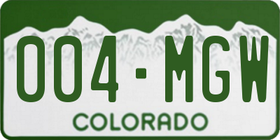 CO license plate 004MGW