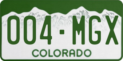 CO license plate 004MGX