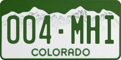 CO license plate 004MHI