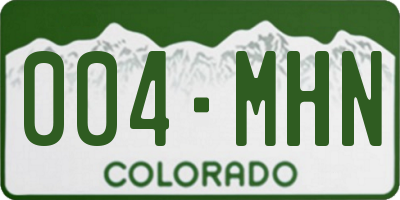 CO license plate 004MHN