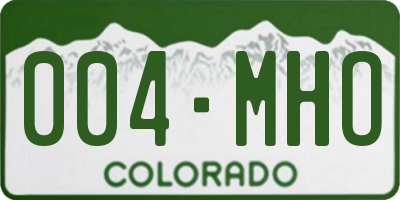 CO license plate 004MHO