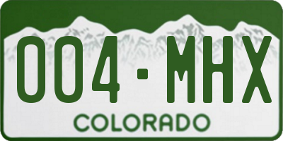 CO license plate 004MHX