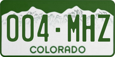 CO license plate 004MHZ