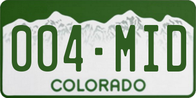 CO license plate 004MID