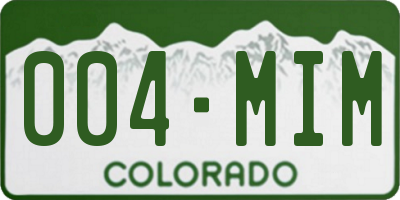 CO license plate 004MIM