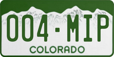 CO license plate 004MIP