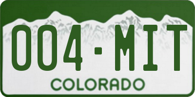 CO license plate 004MIT