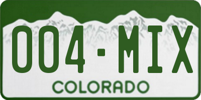 CO license plate 004MIX