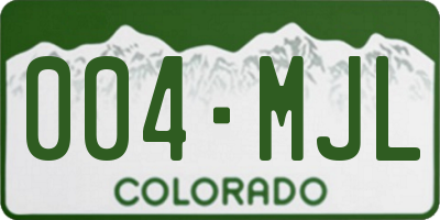 CO license plate 004MJL