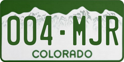 CO license plate 004MJR