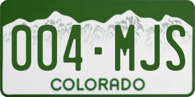 CO license plate 004MJS