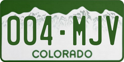 CO license plate 004MJV