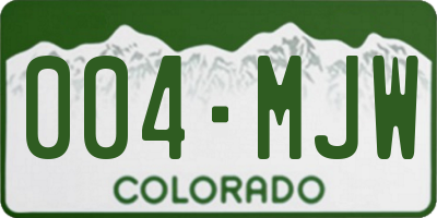 CO license plate 004MJW