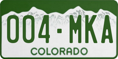 CO license plate 004MKA