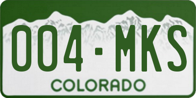 CO license plate 004MKS