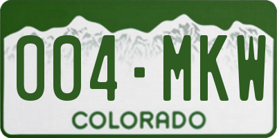 CO license plate 004MKW