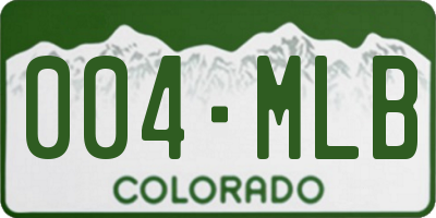 CO license plate 004MLB