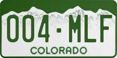 CO license plate 004MLF