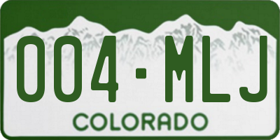 CO license plate 004MLJ