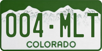 CO license plate 004MLT