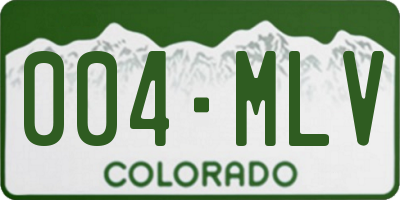 CO license plate 004MLV