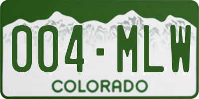 CO license plate 004MLW