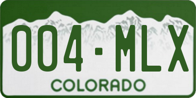 CO license plate 004MLX