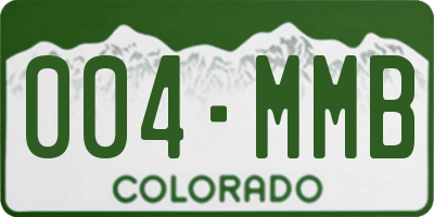 CO license plate 004MMB