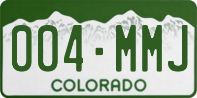 CO license plate 004MMJ