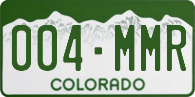 CO license plate 004MMR