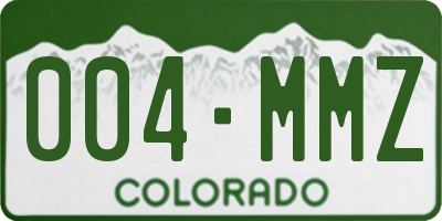 CO license plate 004MMZ