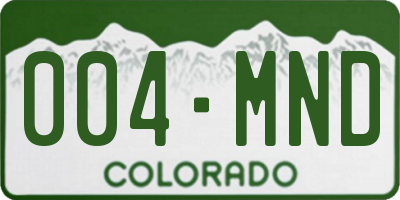CO license plate 004MND