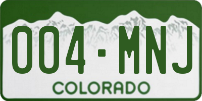 CO license plate 004MNJ