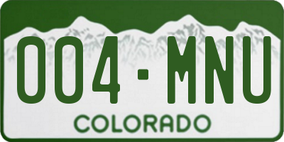 CO license plate 004MNU