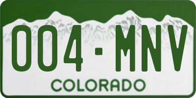 CO license plate 004MNV