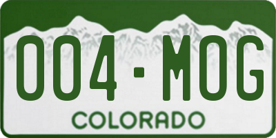 CO license plate 004MOG