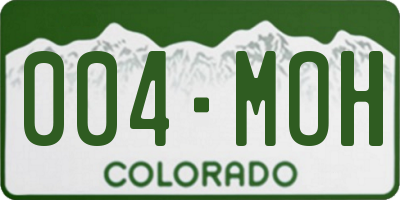 CO license plate 004MOH