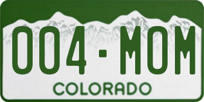 CO license plate 004MOM