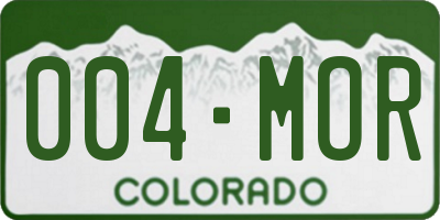 CO license plate 004MOR