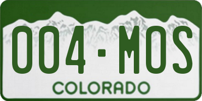 CO license plate 004MOS
