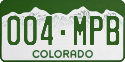 CO license plate 004MPB