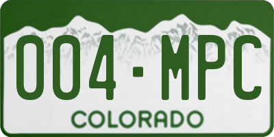 CO license plate 004MPC