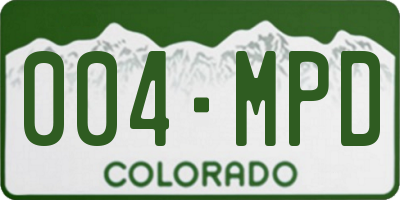 CO license plate 004MPD
