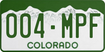 CO license plate 004MPF