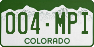 CO license plate 004MPI