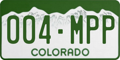 CO license plate 004MPP
