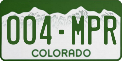 CO license plate 004MPR
