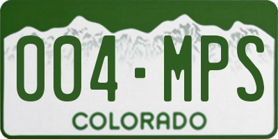 CO license plate 004MPS