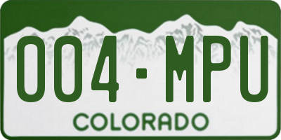 CO license plate 004MPU