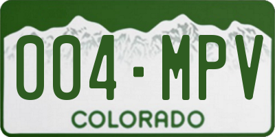 CO license plate 004MPV